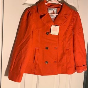 NWT Orange Janie and Jack girls pea coat!
